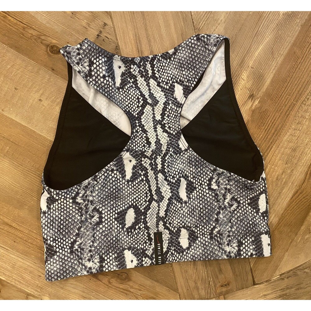 Adam Selman Sport Racer Crop Top Python‎ Print Women’s Size Large - Picture 4 of 6